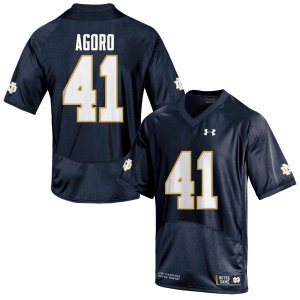 Notre Dame Fighting Irish Men's Temitope Agoro #41 Navy Blue Under Armour Authentic Stitched College NCAA Football Jersey ELI8699WR